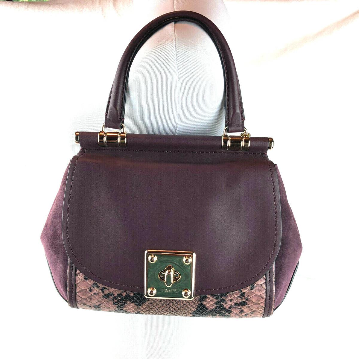 Coach Drifter Satchel in Exotic Embossed Leather Oxblood 54078 Retail