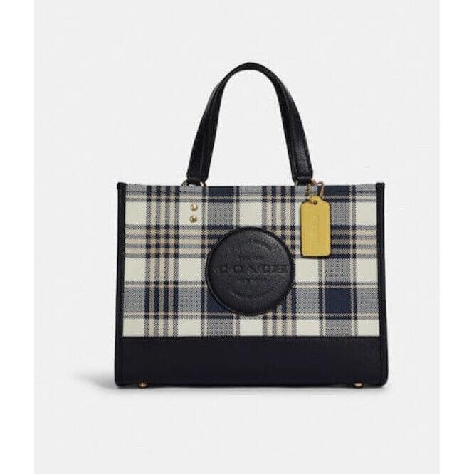 Coach C8201 Dempsey Carryall with Garden Plaid Print and Coach Patch