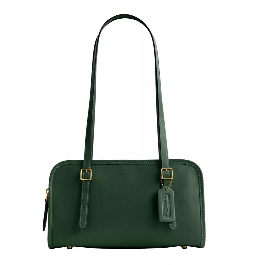 Coach The Coach Originals Small Leather Double Strap Shoulder Bag Hunter Green