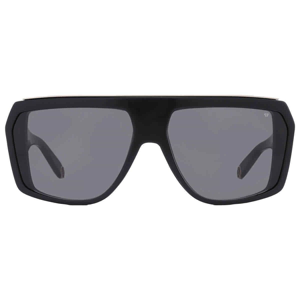 Philipp Plein Grey Browline Men`s Sunglasses SPP074 700 64 SPP074 700 64