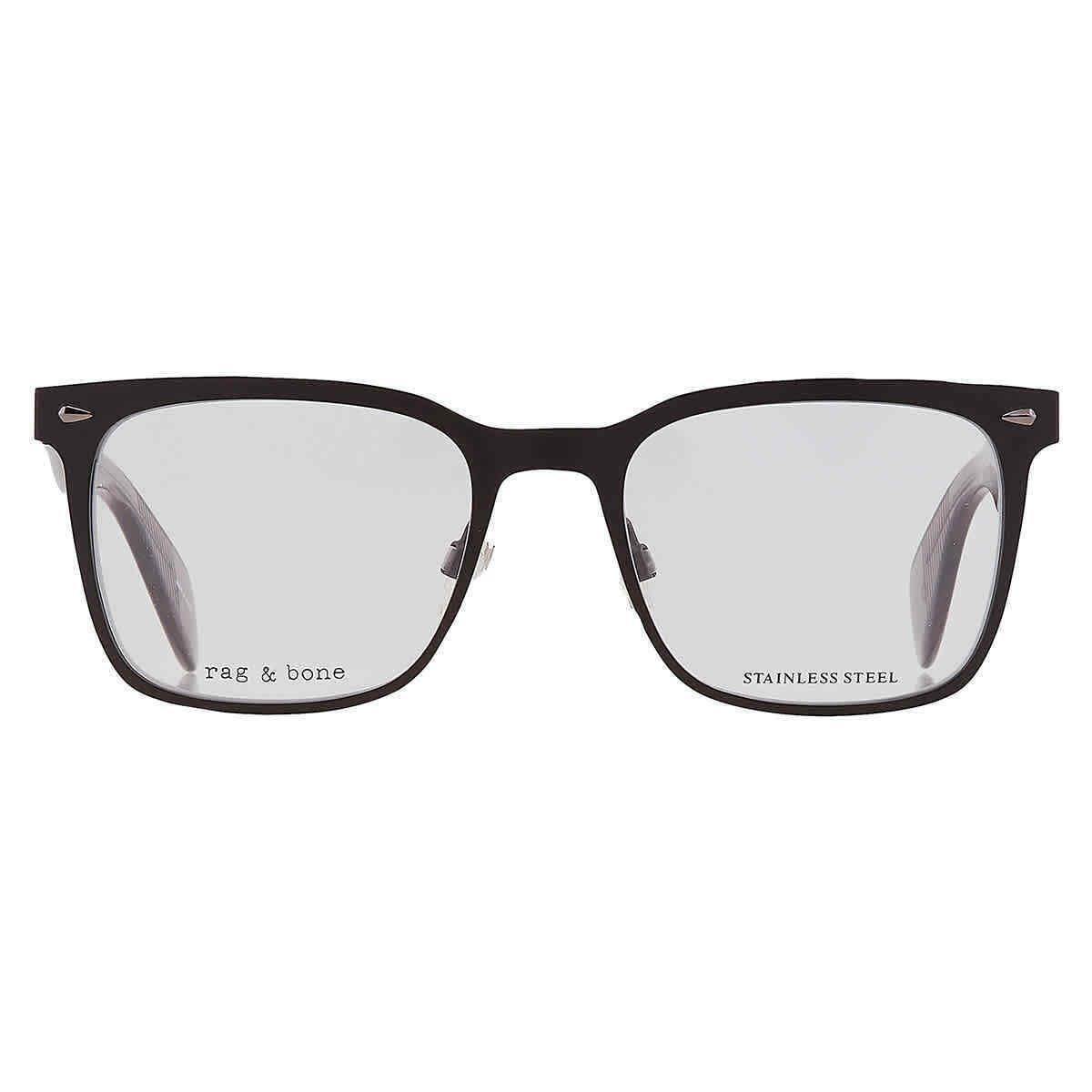 Rag Bone Men`s Black Square Eyeglass Frames Rnb 7002 0O6W 52 Rnb 7002 0O6W 52 - Frame: Black