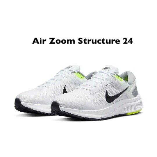 Nike Air Zoom Structure 24 White Pure Platinum Mens Road Running Shoe 12 13 14