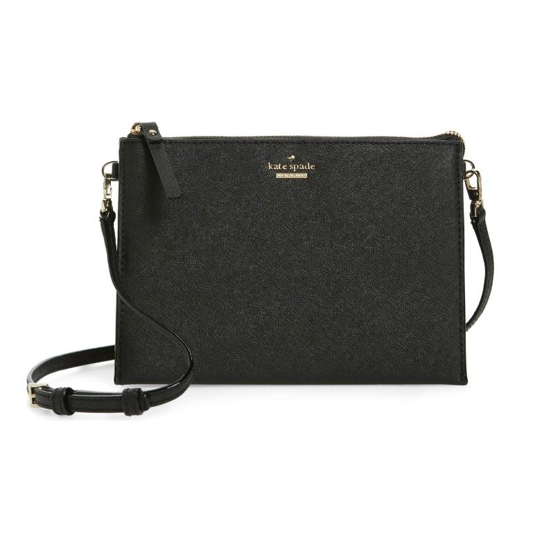 Kate Spade Womens Black Cameron Street Dilon Leather Crossbody Bag V1016 - Exterior: Black