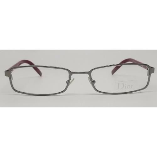 Christian Dior 0067 Silver/red 86V Metal Eyeglasses Frame 53-18-140 Italy Rx