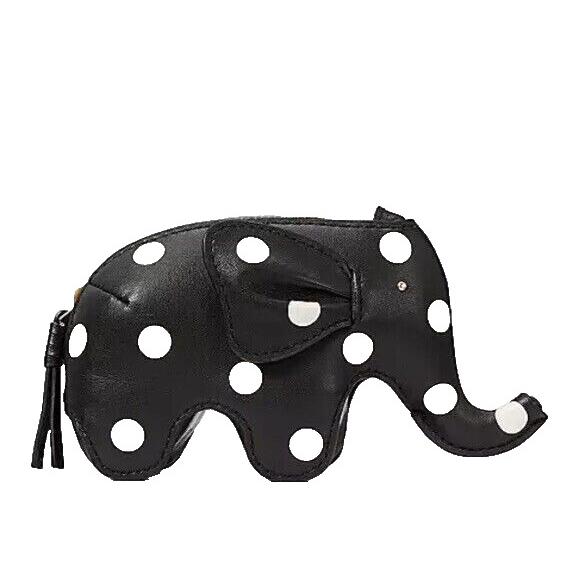 Kate Spade New York Ellie Polka Dot 3D Elephant Coin Wallet - Black White