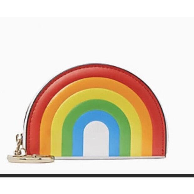 Kate Spade York Rainbow Key Ring Coin Purse Wallet Multi