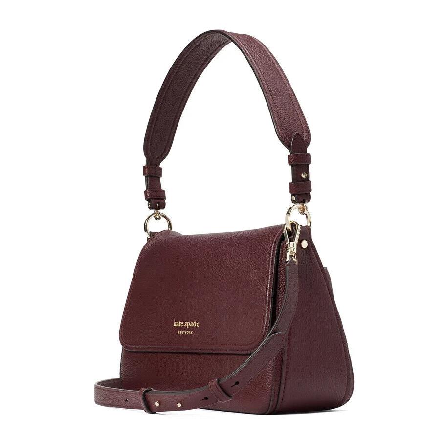 Kate Spade Hudson Medium Convertible Shoulder Bag Cordovan Burgundy