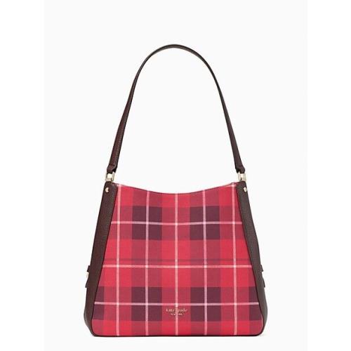 Kate Spade Leila Plaid Medium Triple-compartment Shoulder Bag