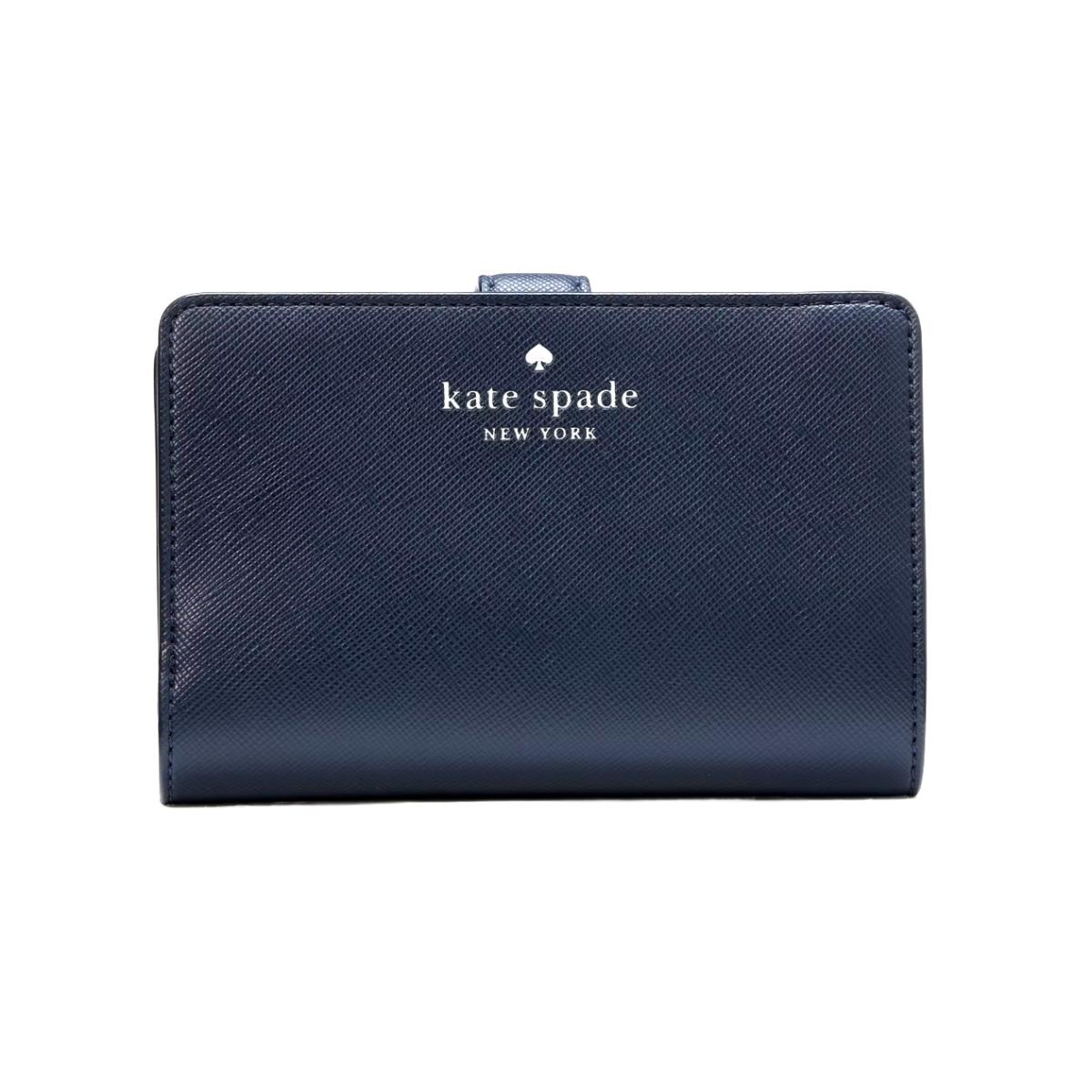 New Kate Spade Schuyler Medium Compact Bifold Wallet Blazer Blue