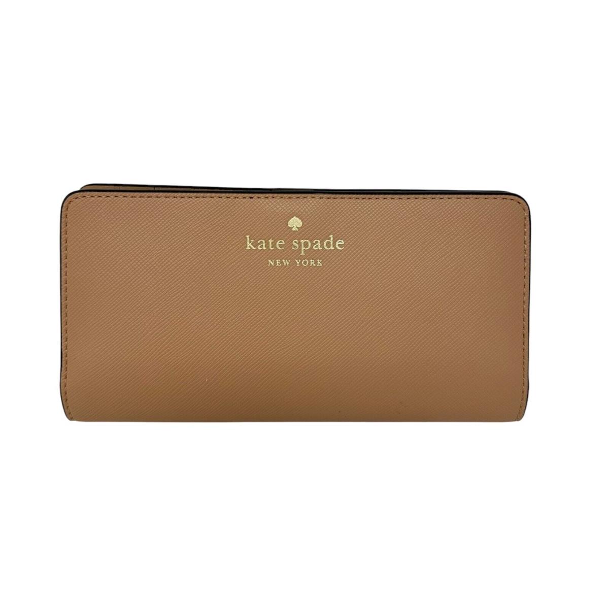 Kate Spade Brynn Large Slim Light Fawn Saffiano Bifold Wallet KH611