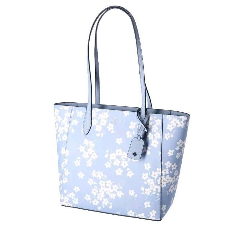 Kate Spade New York Dana Tote Shoulder Work Bag Purse Seet Flora Muted Blue