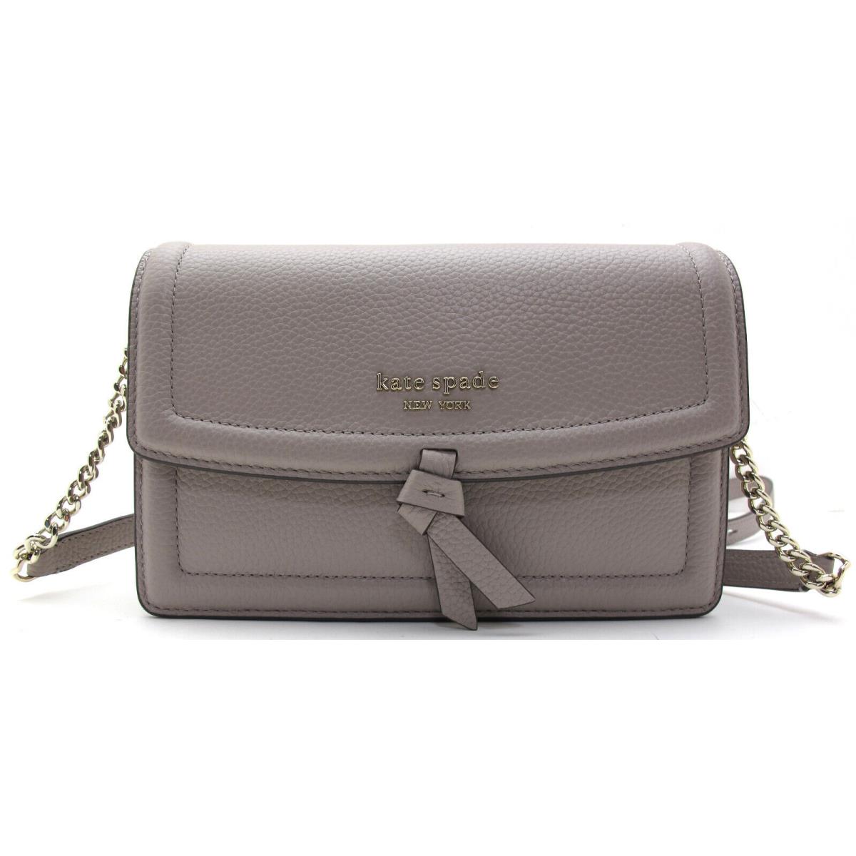 Kate Spade Leather Knott Shoulder Flap Crossbody Warm Taupe K6830