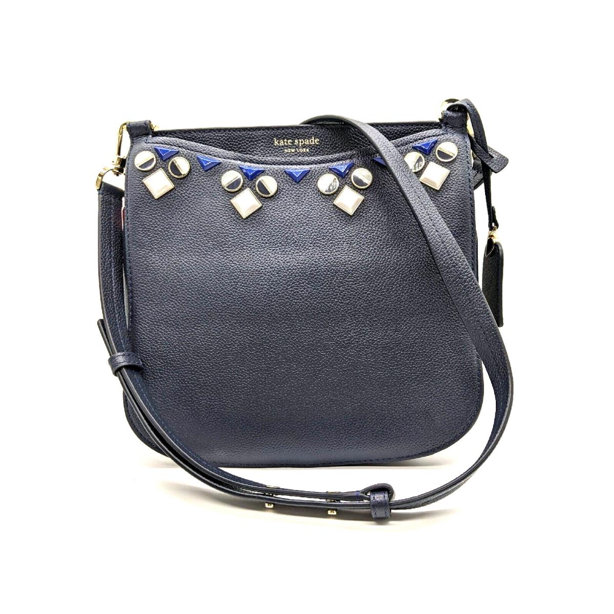 Kate Spade Margaux Jeweled Large Crossbody Blazer Blue Navy Nwot