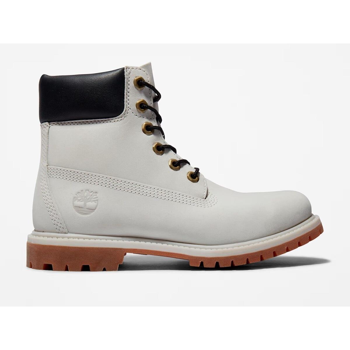 Timberland Women`s Premium 6 Inch Waterproof Work Boots Light Gray White A5SS3