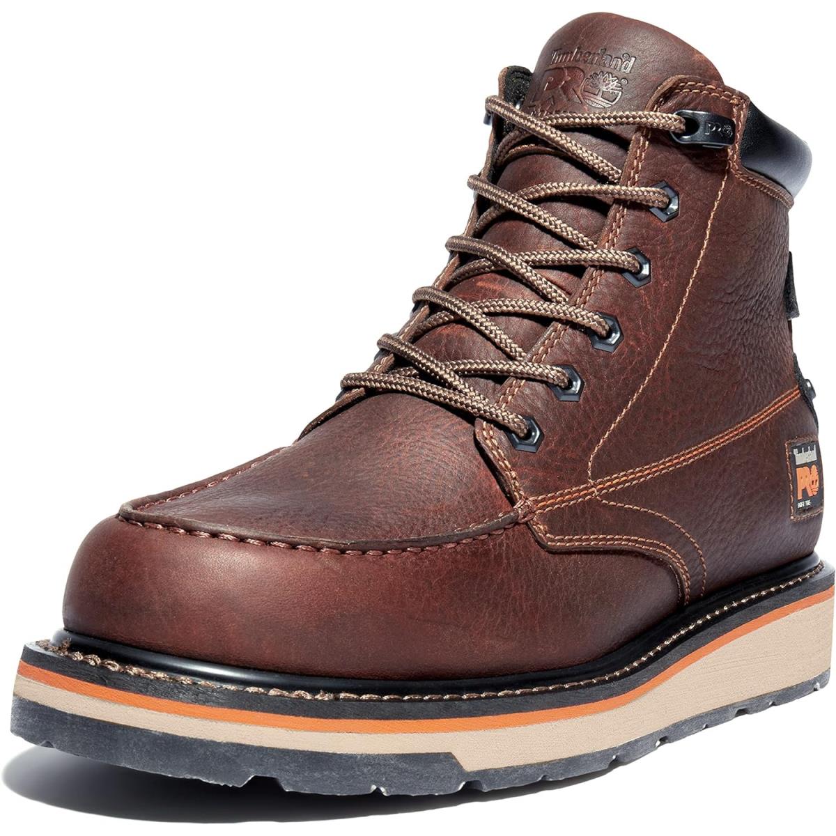 Timberland Pro Men`s Gridworks 6 Inch Soft Toe Waterproof Industrial Work Boot - Brown