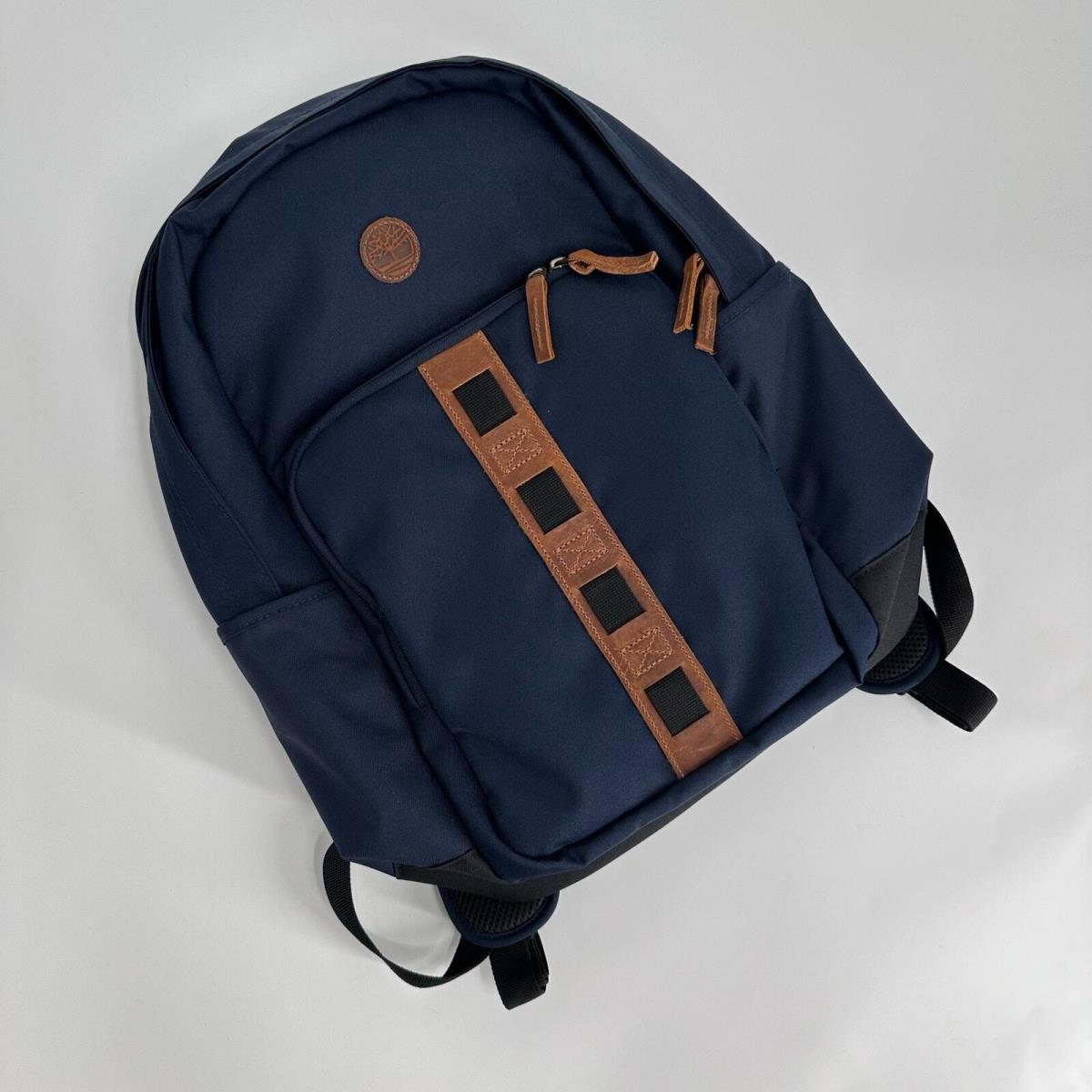 Timberland Zip Top Backpack Dark Sapphire Navy Laptop Leather