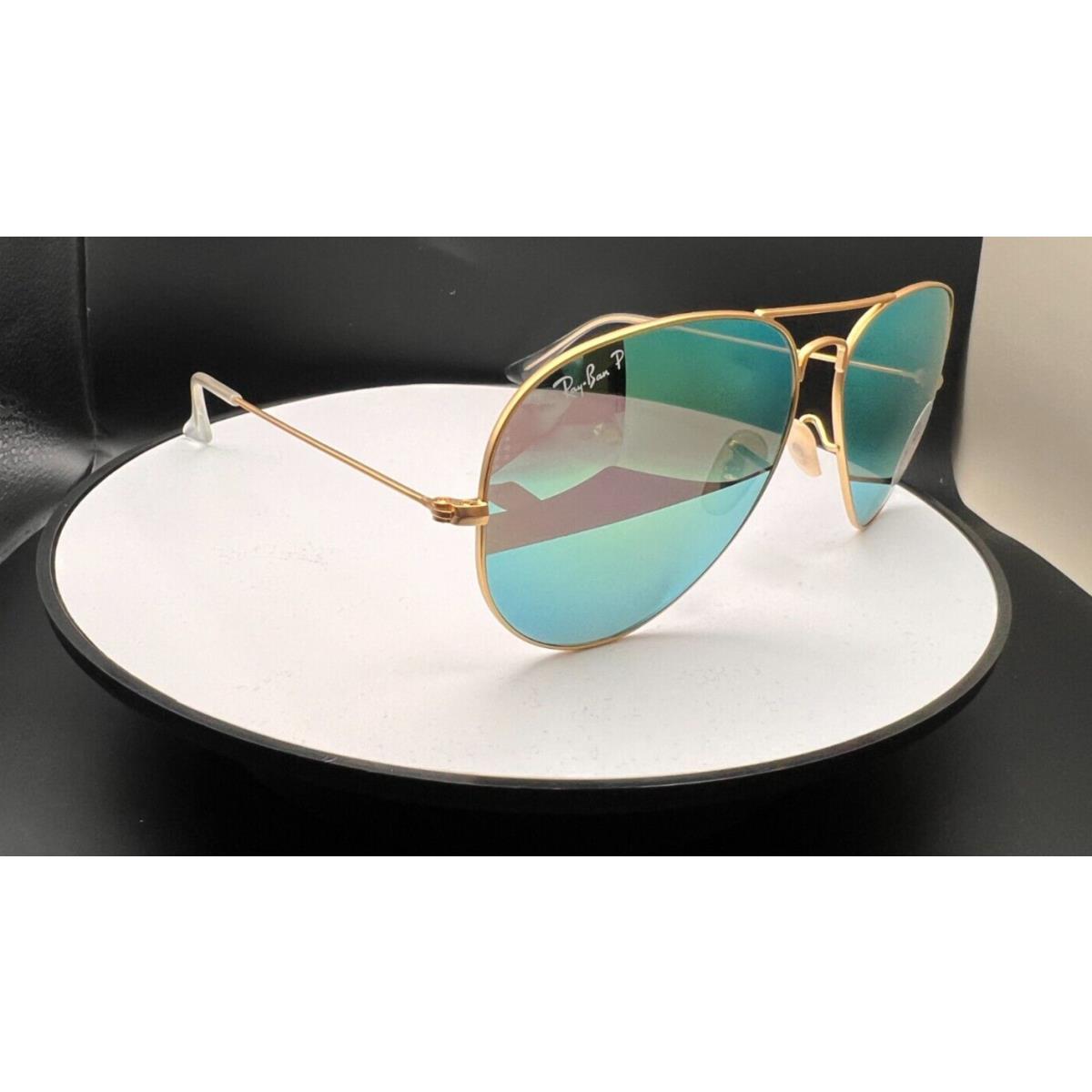 Ray-ban RB3025 Aviator Polarized Shades in Mirrored Green L