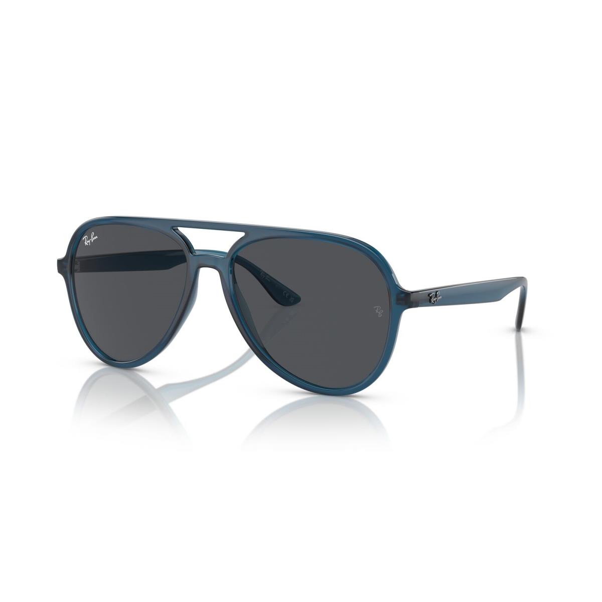 Ray- Ban 0RB4376 669487 Opal Dark Blue Aviator Sunglasses - Opal dark blue, Frame: Opal dark blue, Lens: Dark grey