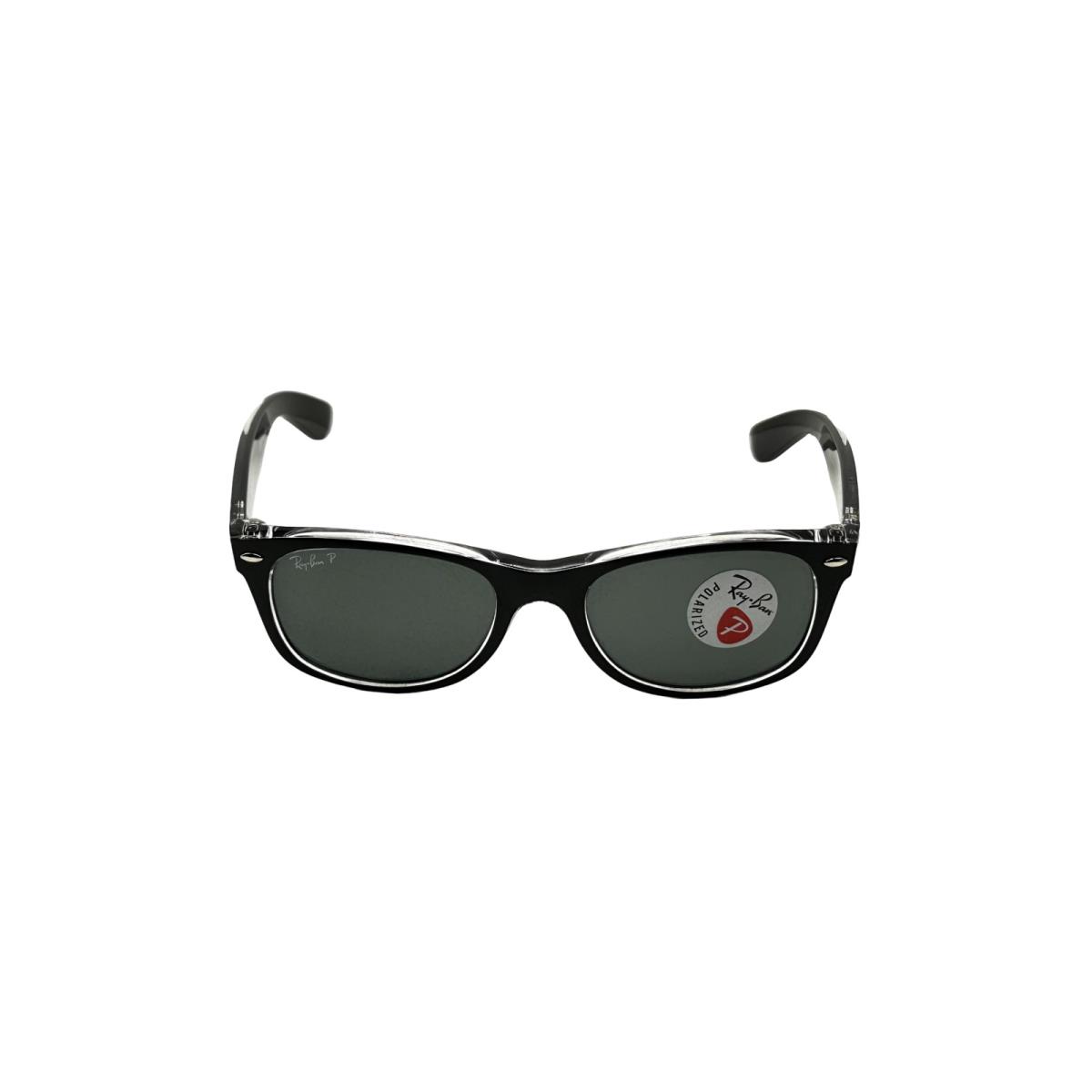 Ray-ban New Wayfarer Wayfarer Classic Sunglasses Black/transparent Green Polarized RB2132 - Frame: Black, Lens: Green