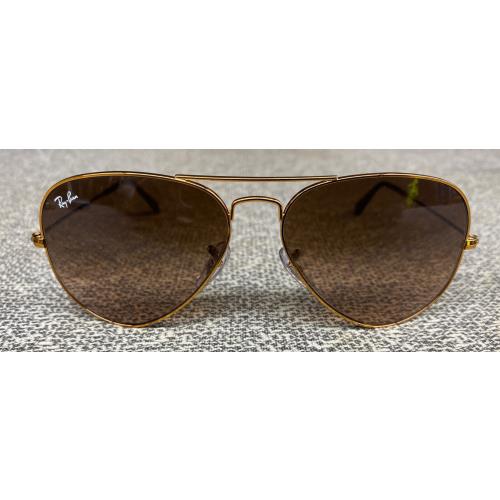 Ray-ban Aviator Sunglasses RB3025 58-14 135mm Lt Bronze/gold Frame Brown Lens