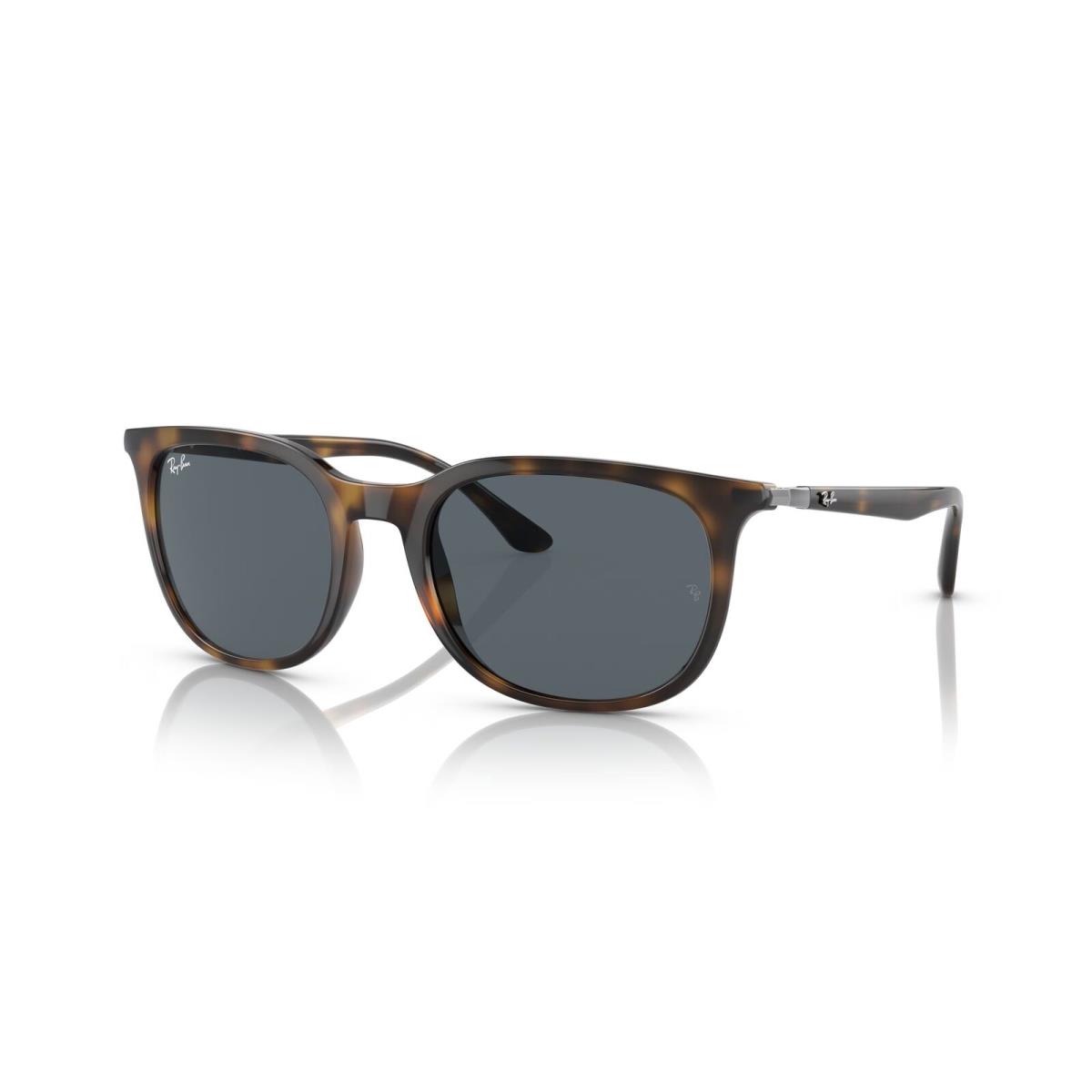 Ray-ban 0RB4386F 710/R5 Square Havana Sunglasses - Havana, Frame: Havana, Lens: Blue