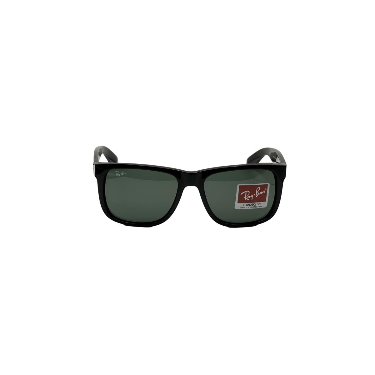 Ray-ban Designer Wayfarer Sunglasses Black Frame Green Lens Justin RB4165 - Frame: Black, Lens: Green