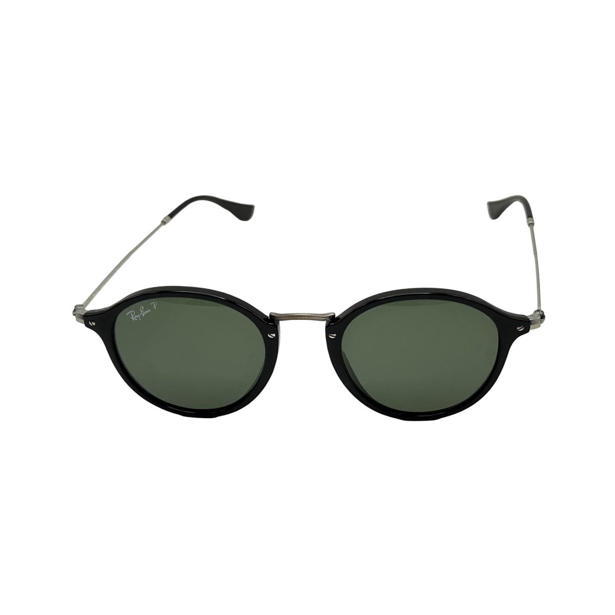 Ray-ban Round Fleck Sunglasses Black Green Polarized Lens RB2447