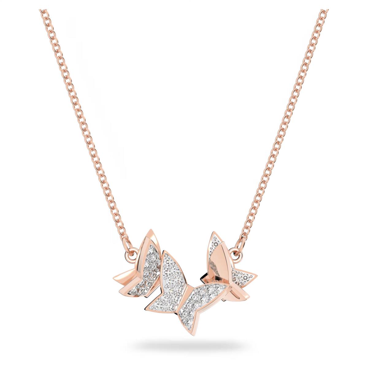 Swarovski Lilia Necklace Butterfly White Rose Gold-tone Plated -5636422