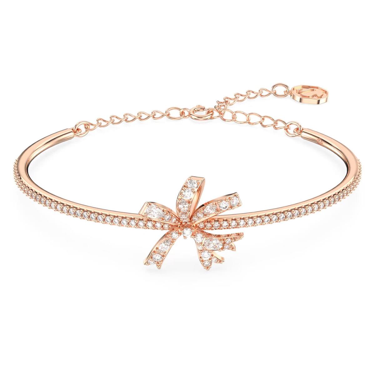 Swarovski Zirconia Volta Bangle Bow White Rose Gold-tone Plated 5647565