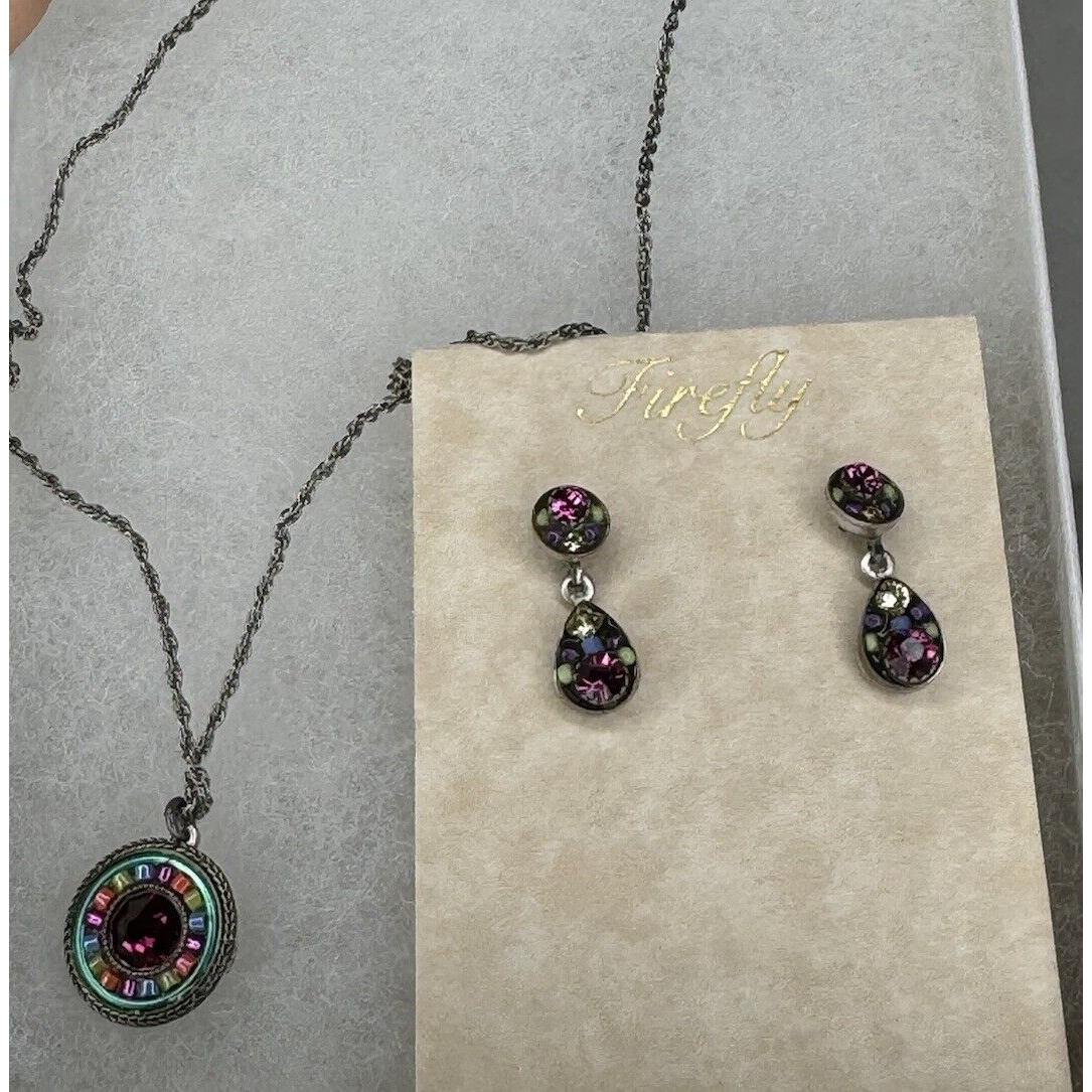 Firefly Swarovski Crystal Necklace Earring Set