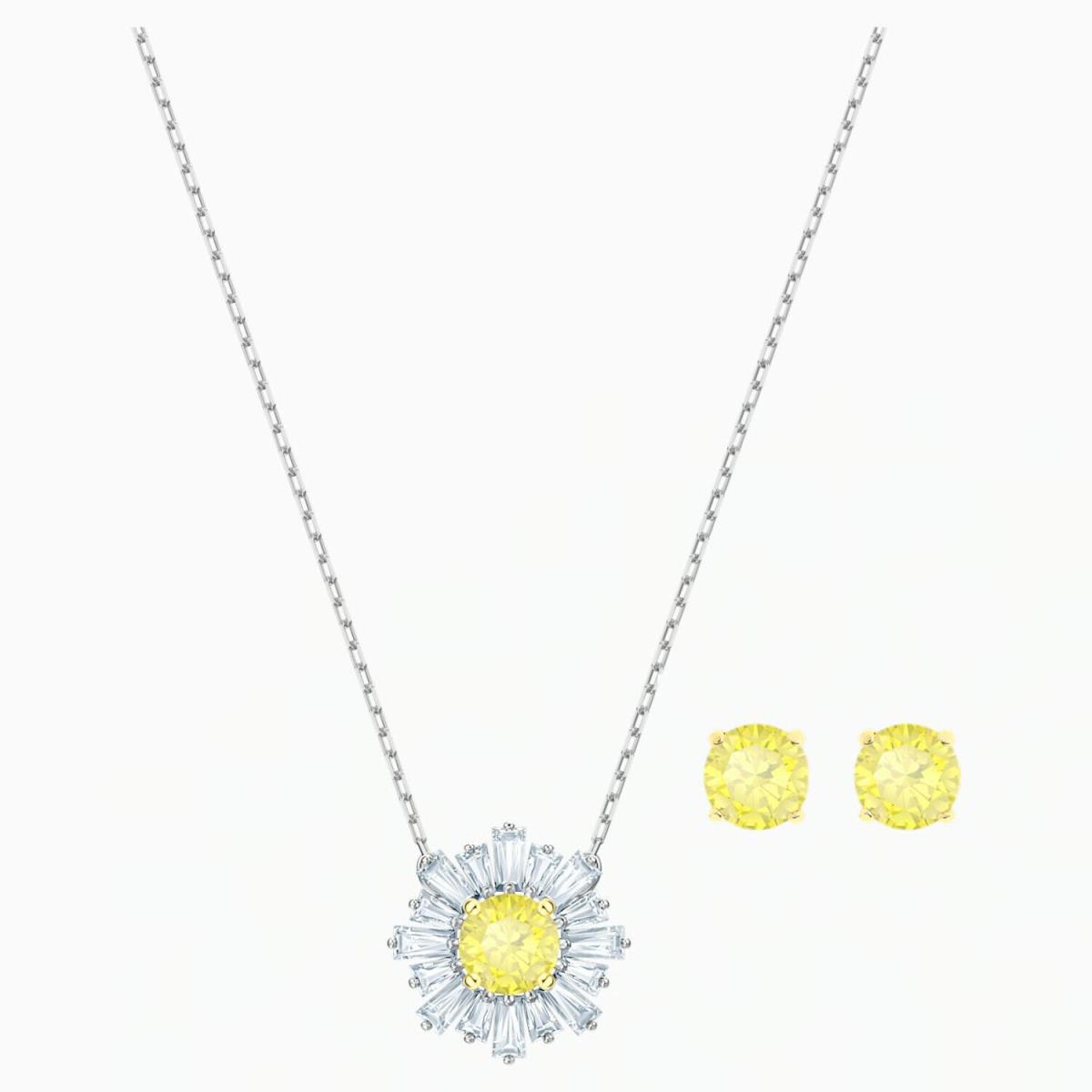 Swarovski Sunshine Set Studs Necklace Yellow -5616267