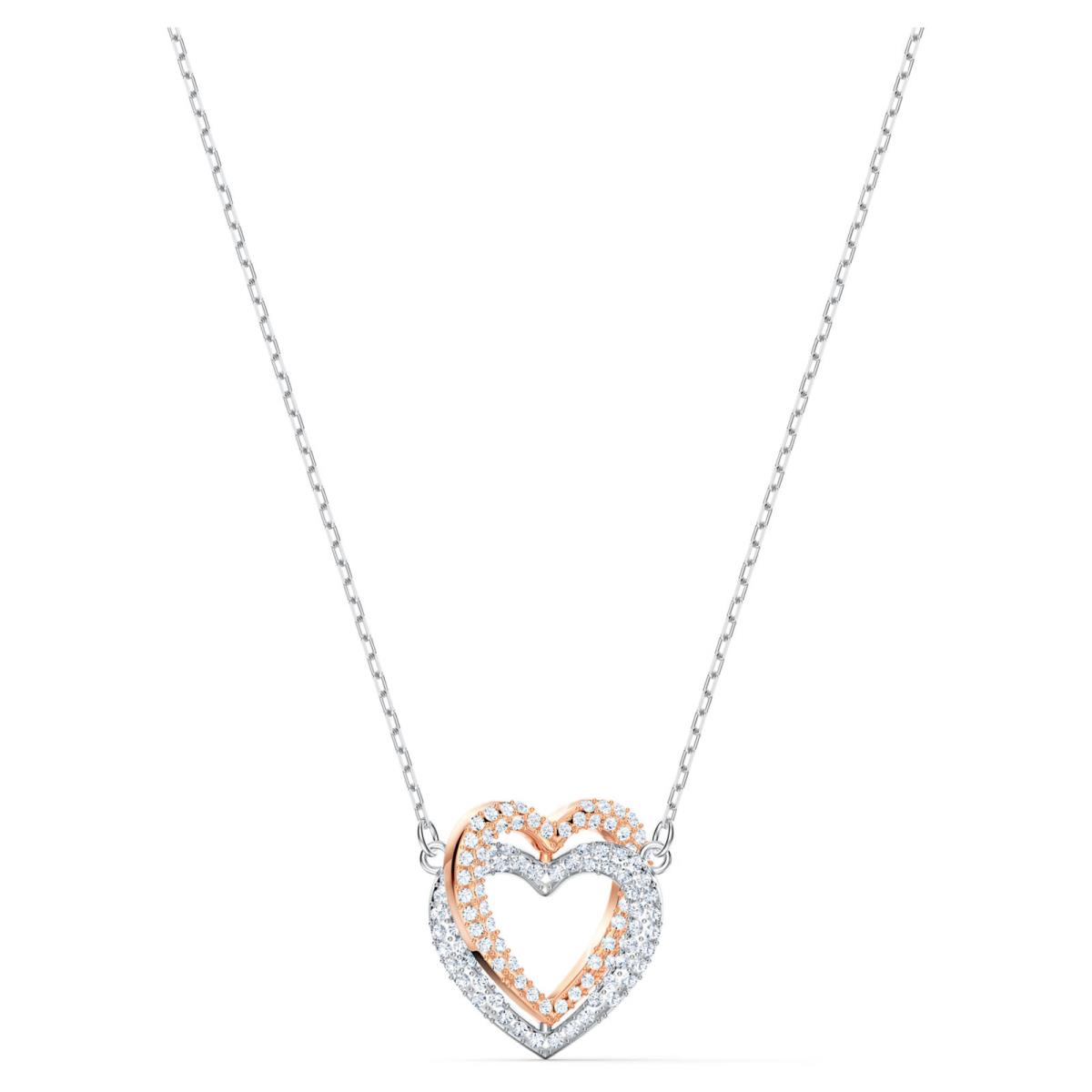 Swarovski Hyperbola Necklace Heart White Mixed Metal Finish -5518868