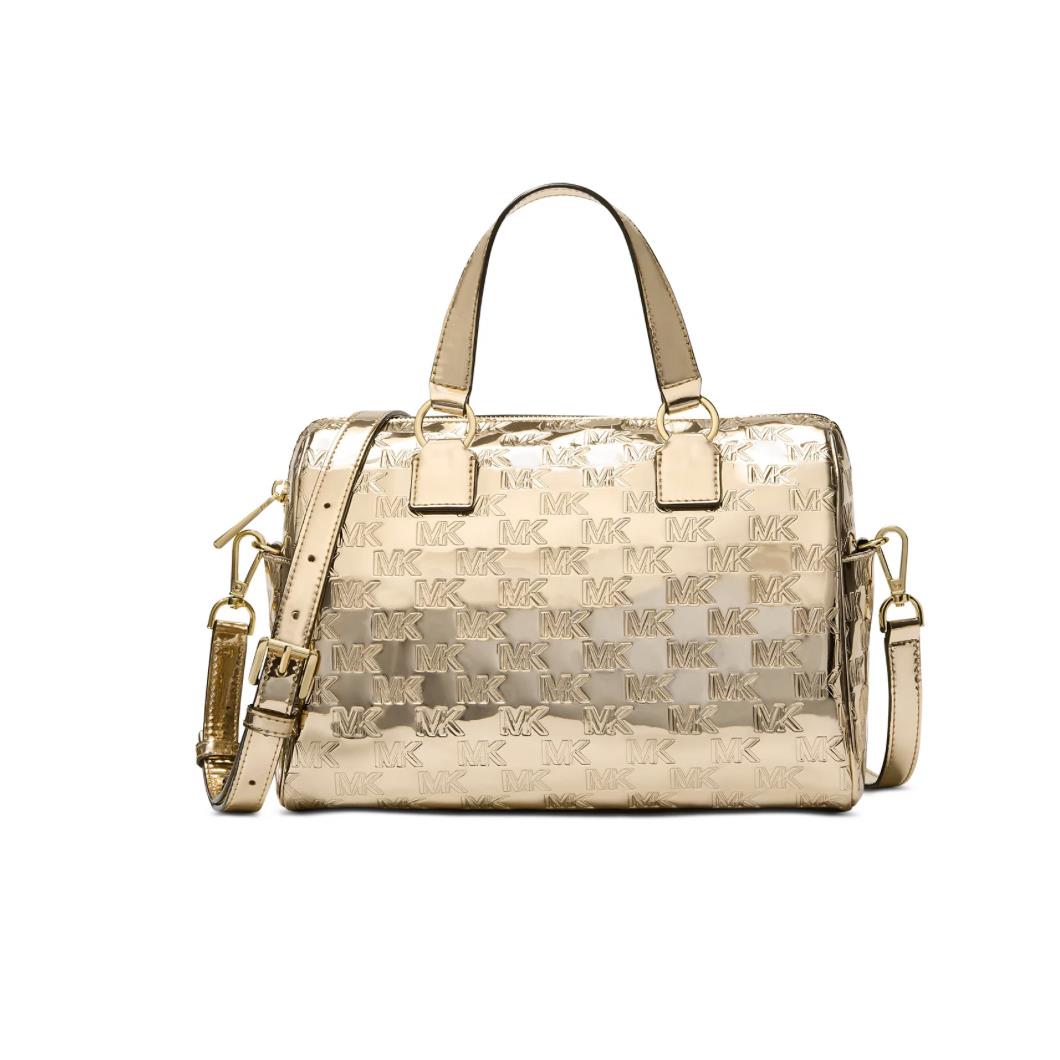 Michael Kors Michael Kors Mason Medium Duffle Satchel Pale Gold - Exterior: PALE GOLD