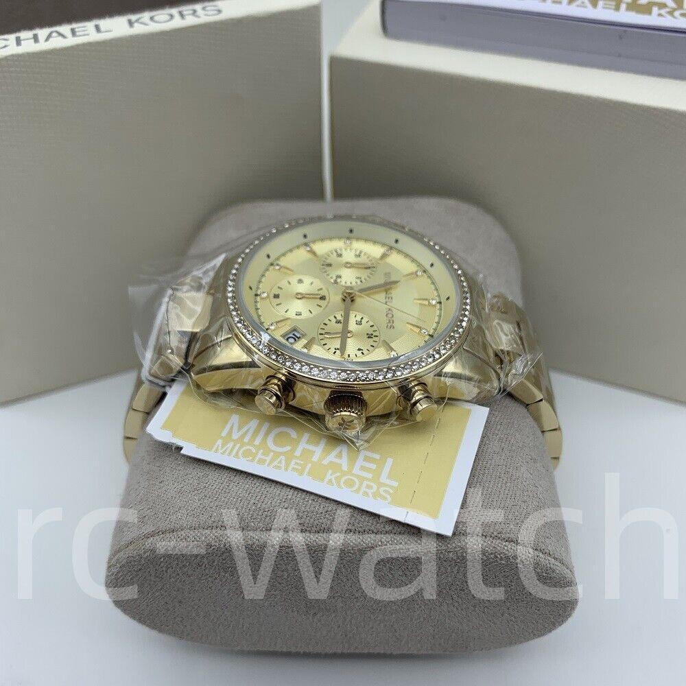 Michael Kors MK6356 Ritz Gold Stainless Steel Bracelet Chronograph Women`s Watch