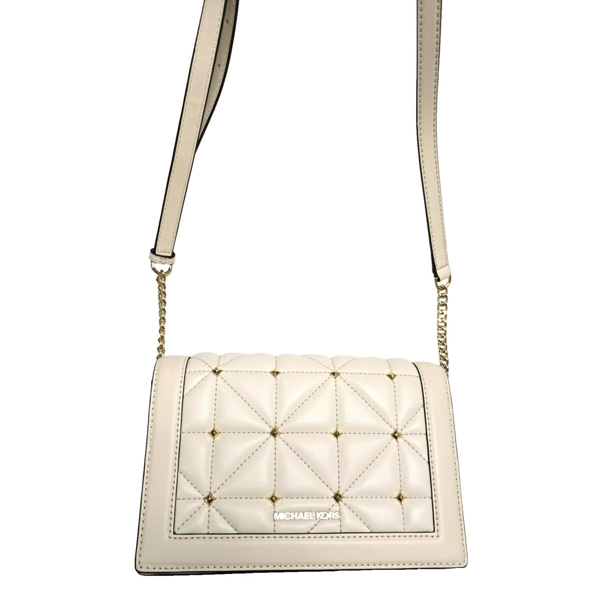 Michael Kors Jet Set Light Cream Gold LG Full Flap Chain Crossbody Shoulder Bag