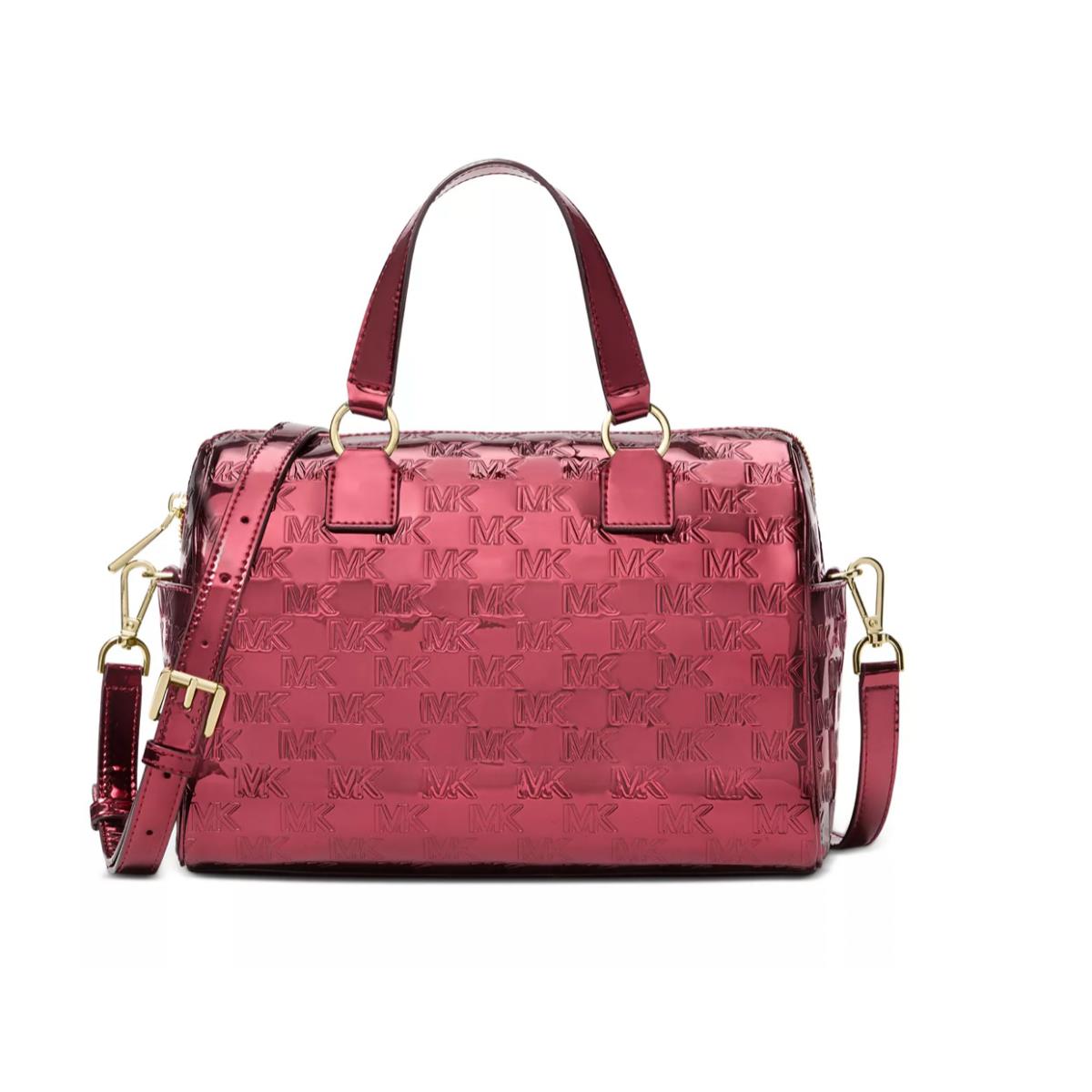 Michael Kors Mason Medium Duffle Satchel Deep Red - Exterior: DEEP RED