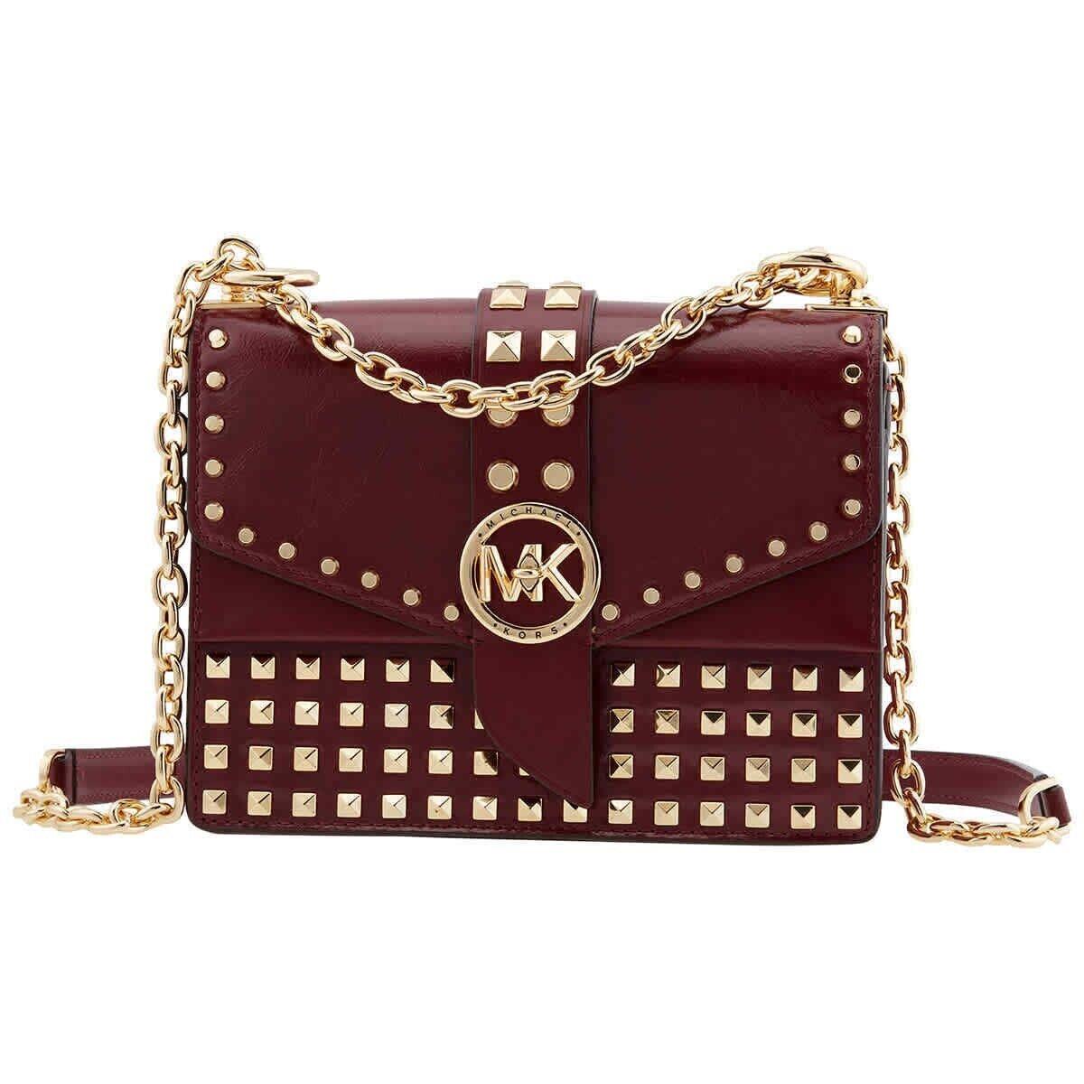 Michael Kors Greenwich Patient Leather Luxe Berry Chain Crossbody/ Shoulder