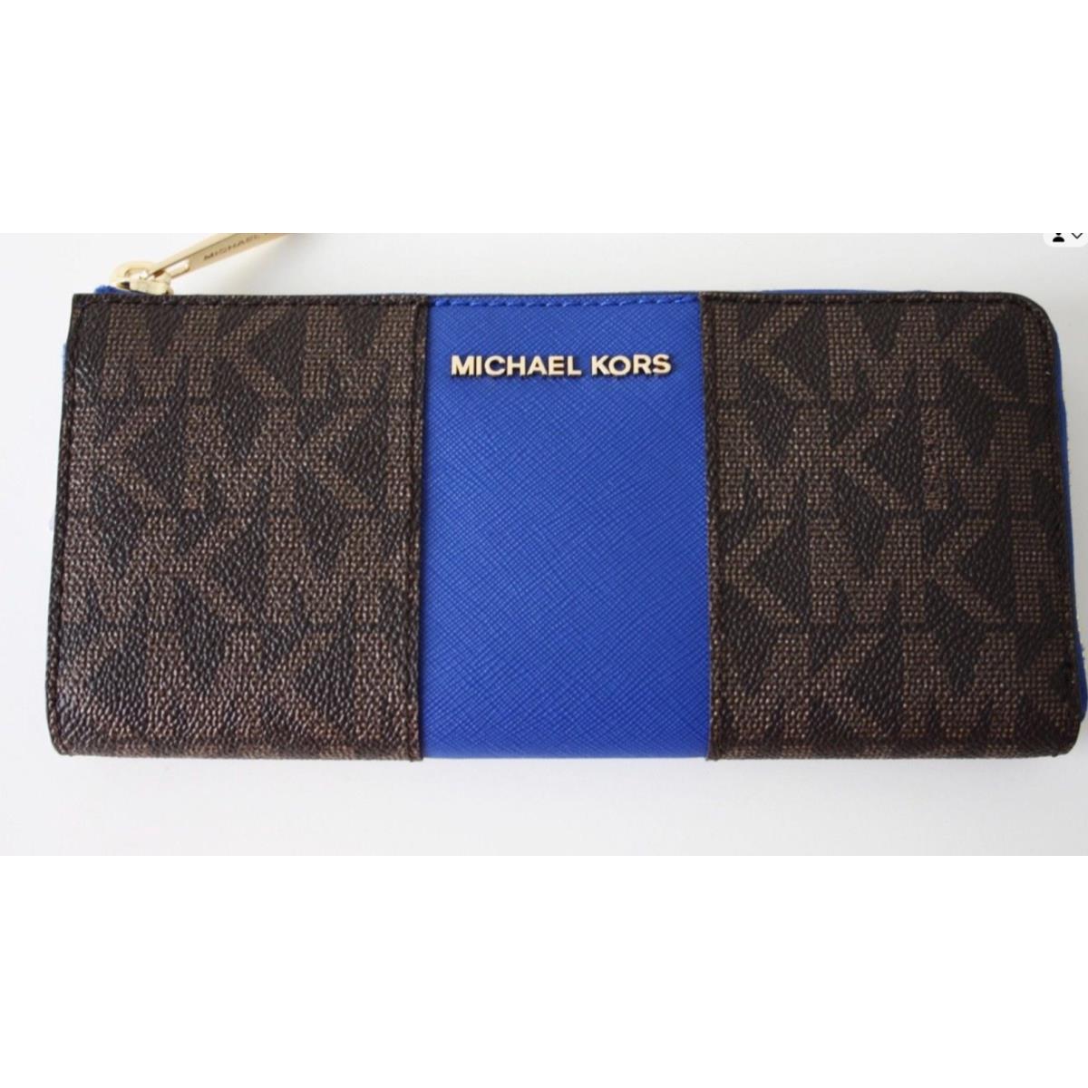 Michael Kors MK Jet Set Travel Double Zip Phone Cash Card Holder Wallet