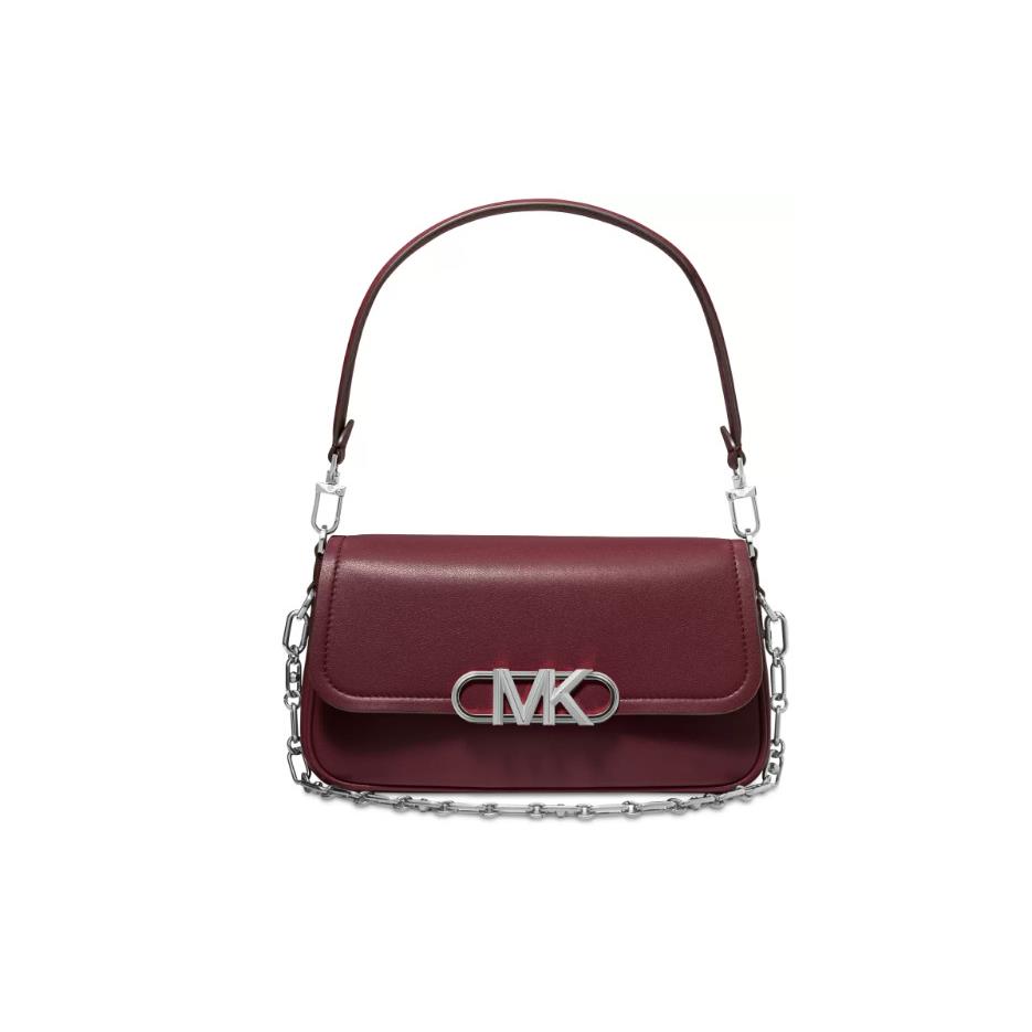 Kors Parker Convertible Pouchette Shoulder Bag Merlot Red