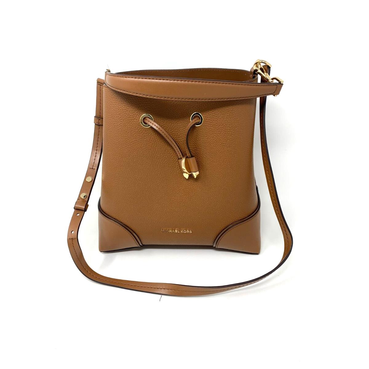 Michael Kors Mercer Medium Leather Shoulder Brown Bucket Bag Luggage