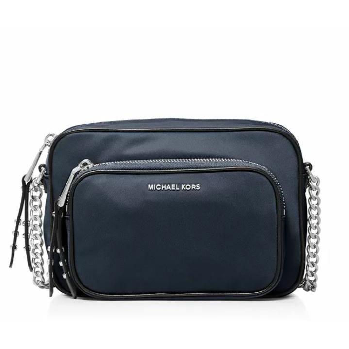 Kors Leila Lrg Nylon Camera Xbody Bag Admiral Navy/silver