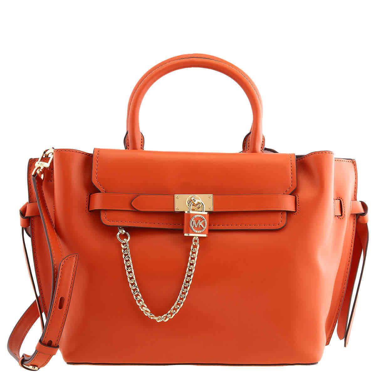 Michael Kors Deep Orange Large Hamilton Legacy Belted Satchel 30F1G9HS9L-855