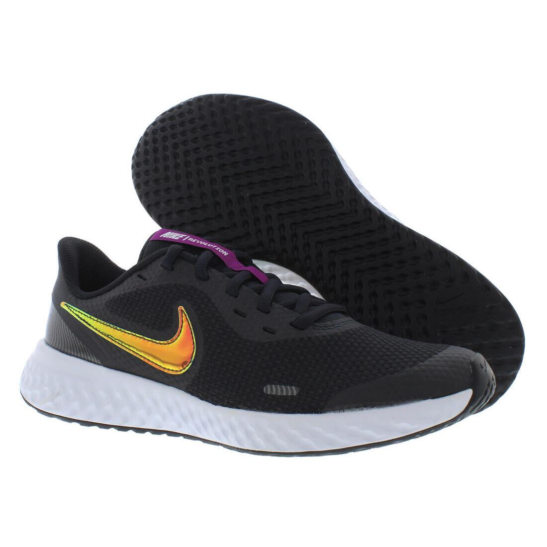 Nike Revolution 5 Power Girls Shoes Size 7 Color: Black/white - Black, Main: Black