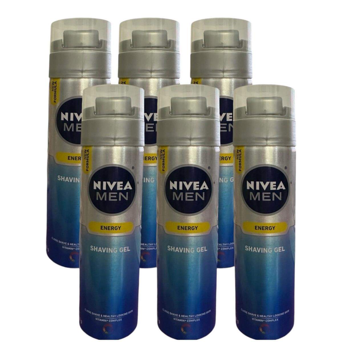 6 Pack Nivea Men Energy Shaving Gel 7 oz Co Q10 Vitamin Complex Htf