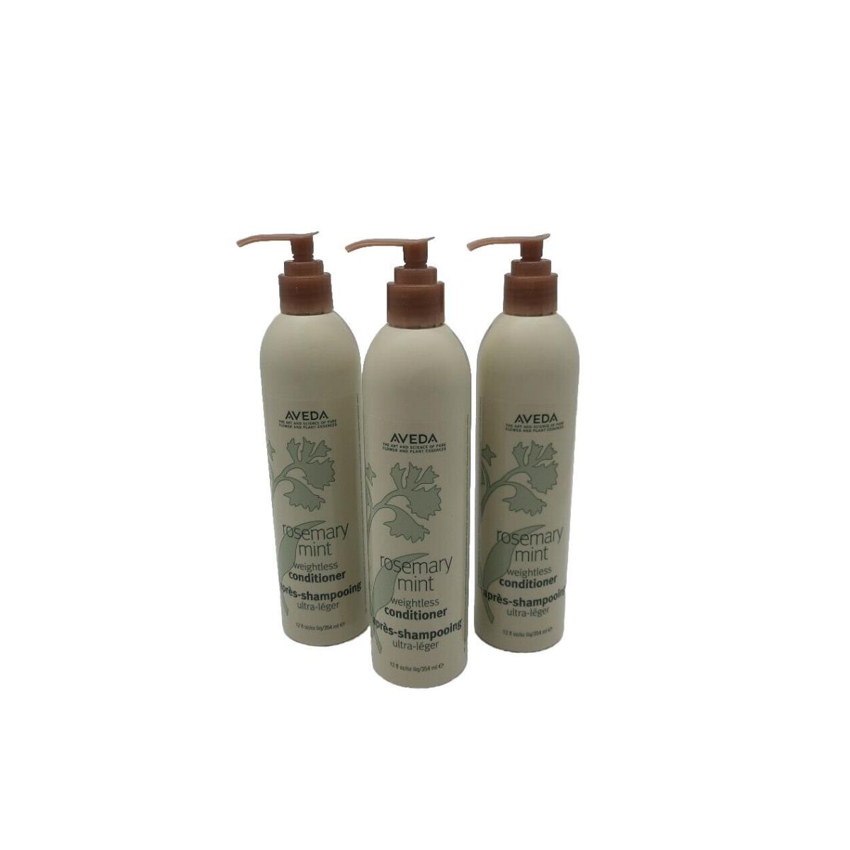 3X Aveda Rosemary er 12 Oz Each Hotel Dispenser Bottles