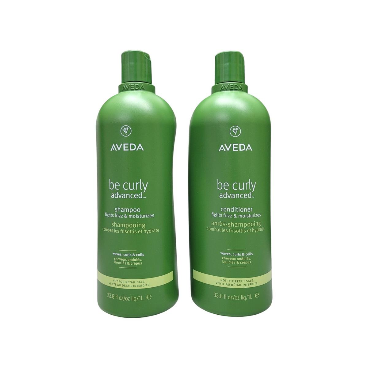 Aveda Be Curly Advanced Shampoo and Conditioner Liter Set Duo 33.8oz