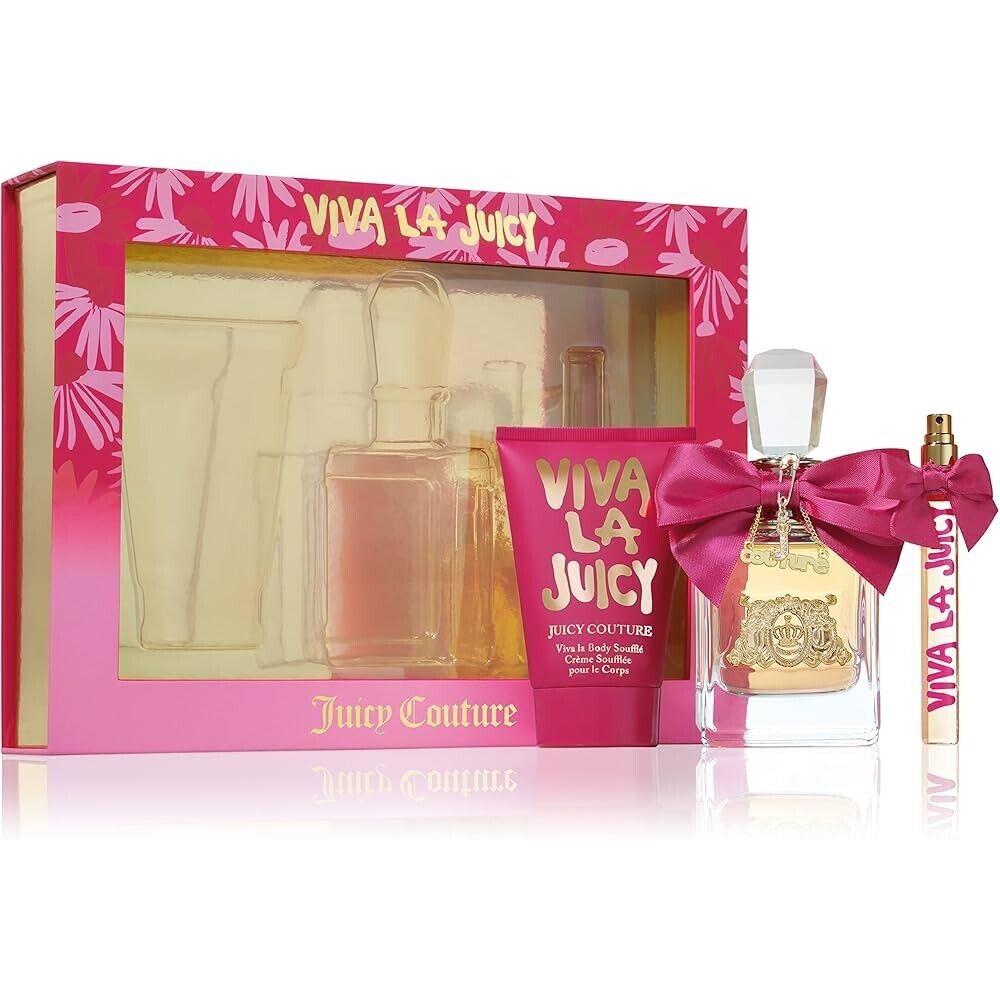 Viva La Juicy 3pc Set Women 3.4oz Edp 0.33oz Mini 4.2oz Body Lotion