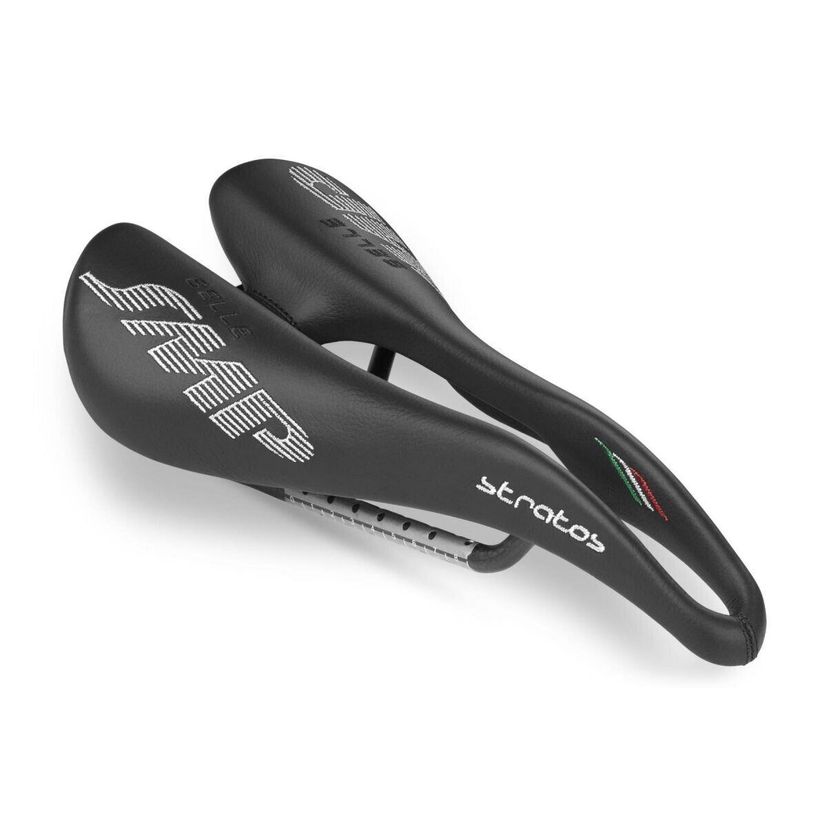 Selle Smp Stratos Bicycle Saddle w/ Carbon Rails Black - Made IN Italy