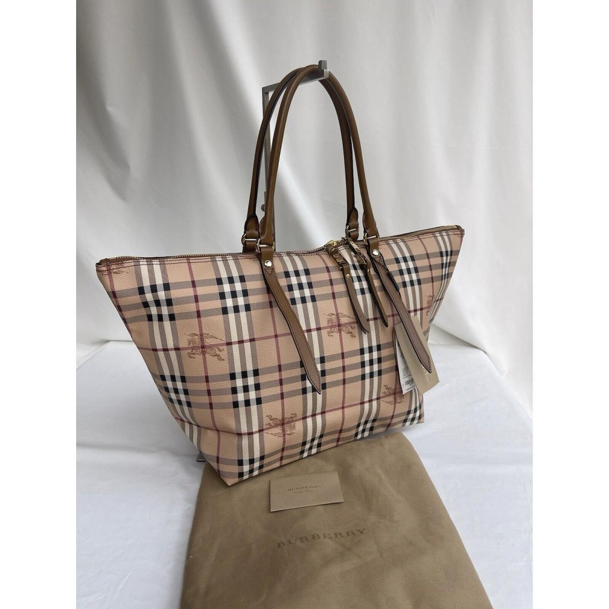 Burberry Haymarket Check Medium Salisbury Bag Tote Camel Aunt