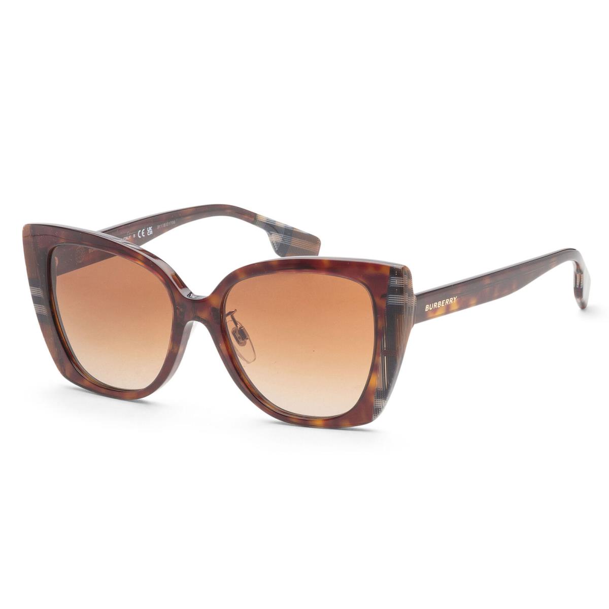 Burberry Women`s Meryl 54mm Dark Havana Check Brown Sunglasses BE4393F-405313-54 - Frame: Brown, Lens: Brown, Other Frame: Dark Havana Check Brown